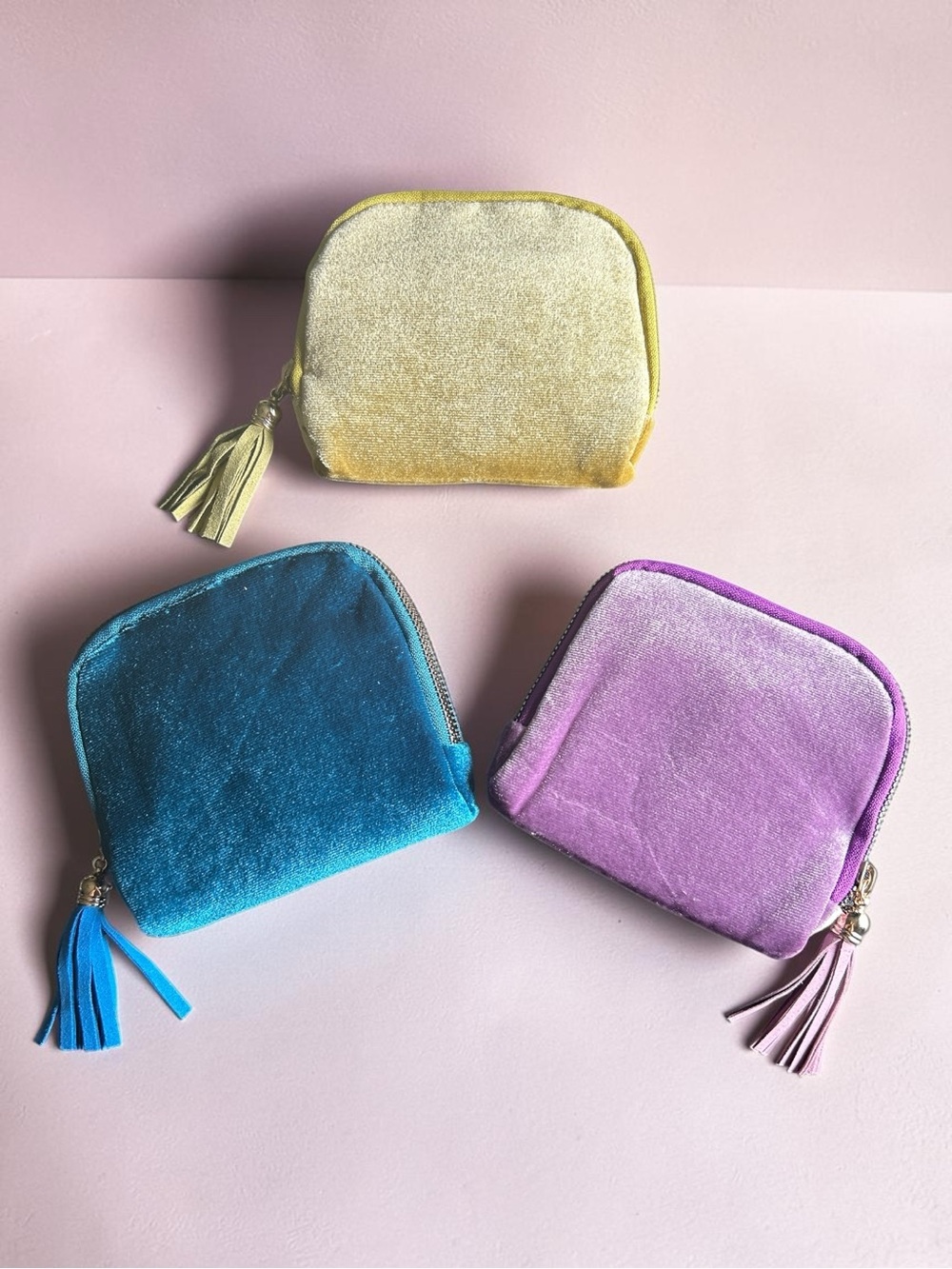 Velvet Jewelry Storage Bag, Teal, Gold, & Purple Multiple Inner Pockets, Compact